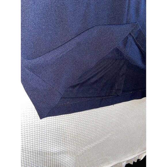 Eliza J Dress Women’s 8 Cold Shoulder Cocktail Dress Navy Blue Applique Crepe - Picture 6 of 8